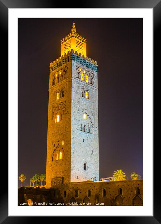 Koutoubia Mosque Framed Mounted Print by geoff shoults