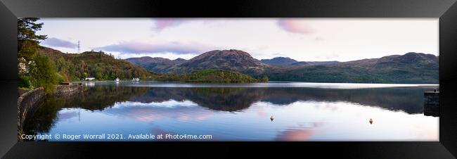 Loch Katrine a Panoramic View Framed Print by Roger Worrall