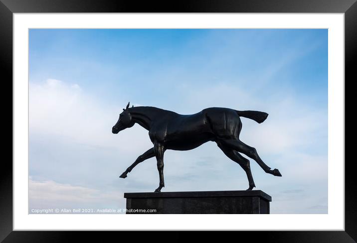 Statue of Race Horse Framed Mounted Print by Allan Bell