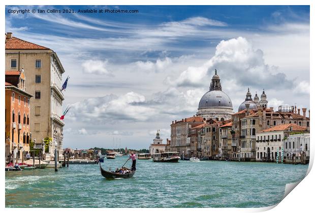 Grand Canal towards Santa Maria della Salute Print by Ian Collins