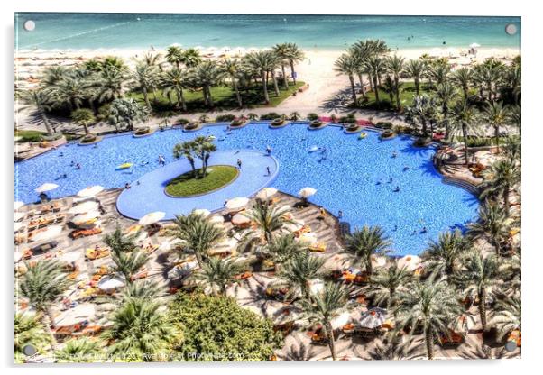Dubai Luxury Swimming Pool  Acrylic by David Pyatt
