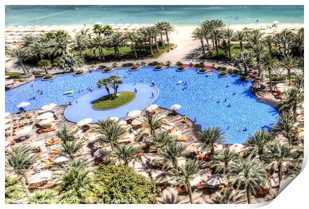 Dubai Luxury Swimming Pool  Print by David Pyatt