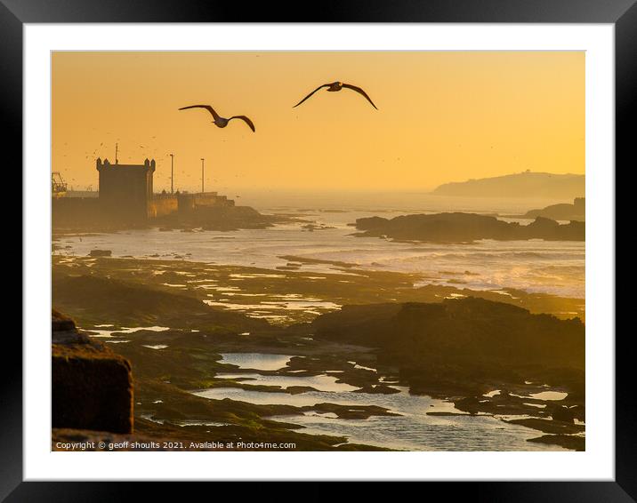 Essaouira sunset Framed Mounted Print by geoff shoults