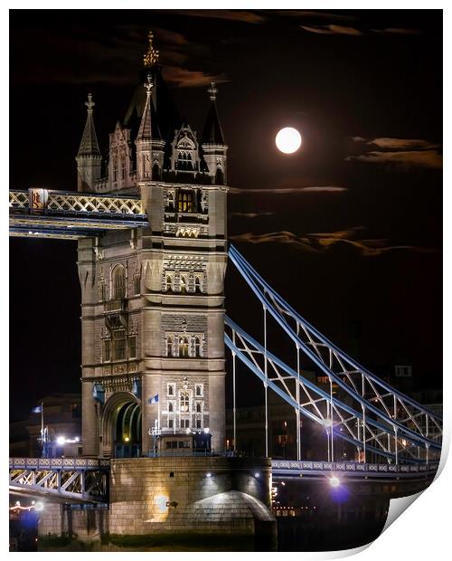 tower bridge by moonlight Print by tim miller