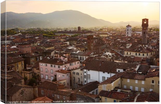 A view on the city Lucca in Italy Canvas Print by Steven Dijkshoorn