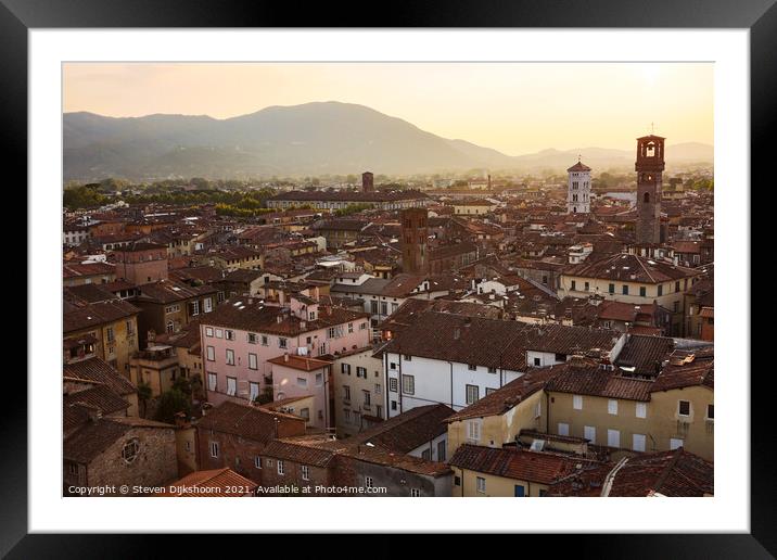 A view on the city Lucca in Italy Framed Mounted Print by Steven Dijkshoorn