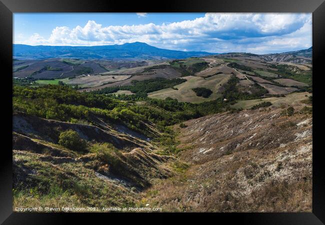 landscape Tuscany in Italy Framed Print by Steven Dijkshoorn