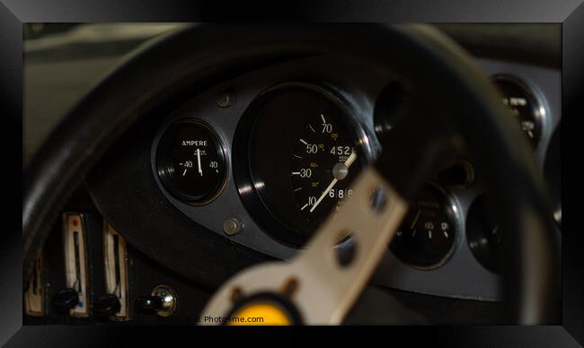 Ferrari Dino Dashboard Framed Print by Paul Tyzack