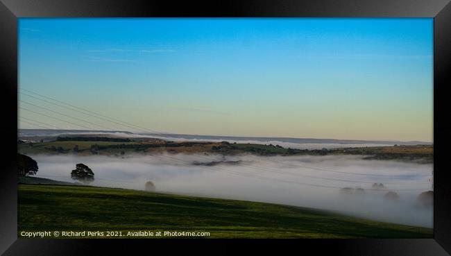 Mist in the valleys Framed Print by Richard Perks