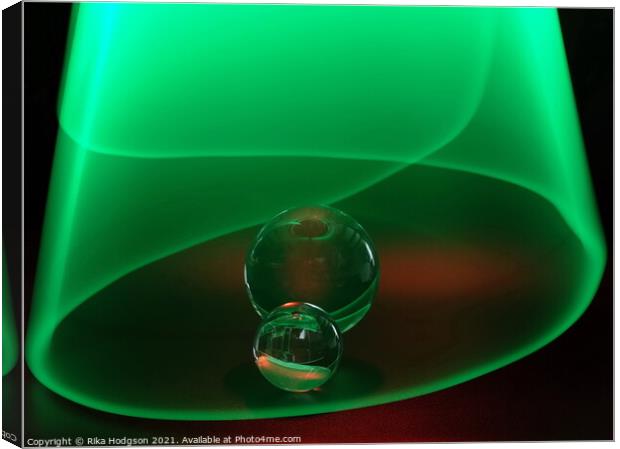 Green Light, Glass Orbits Canvas Print by Rika Hodgson