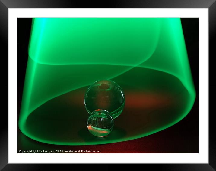 Green Light, Glass Orbits Framed Mounted Print by Rika Hodgson