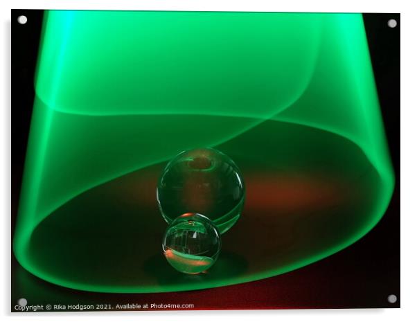 Green Light, Glass Orbits Acrylic by Rika Hodgson