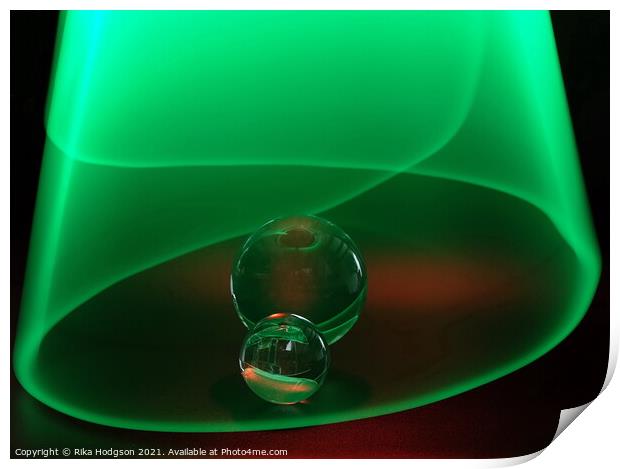 Green Light, Glass Orbits Print by Rika Hodgson