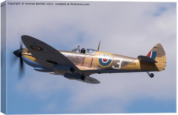 The Battle Of Britain Memorial Flight MK356 Spitfire Canvas Print by Andrew Bartlett