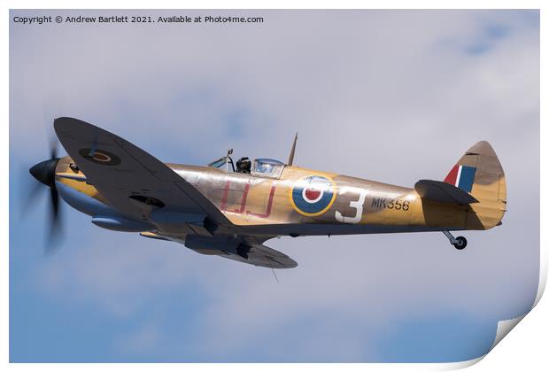 The Battle Of Britain Memorial Flight MK356 Spitfire Print by Andrew Bartlett