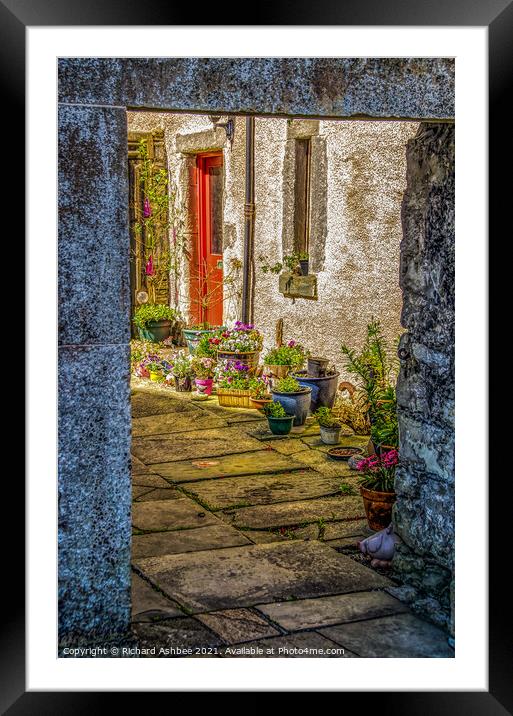 Lerwick, shetland courtyard and garden Framed Mounted Print by Richard Ashbee