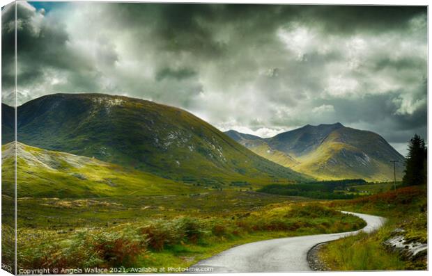 The road to Glen Etive 2 Canvas Print by Angela Wallace