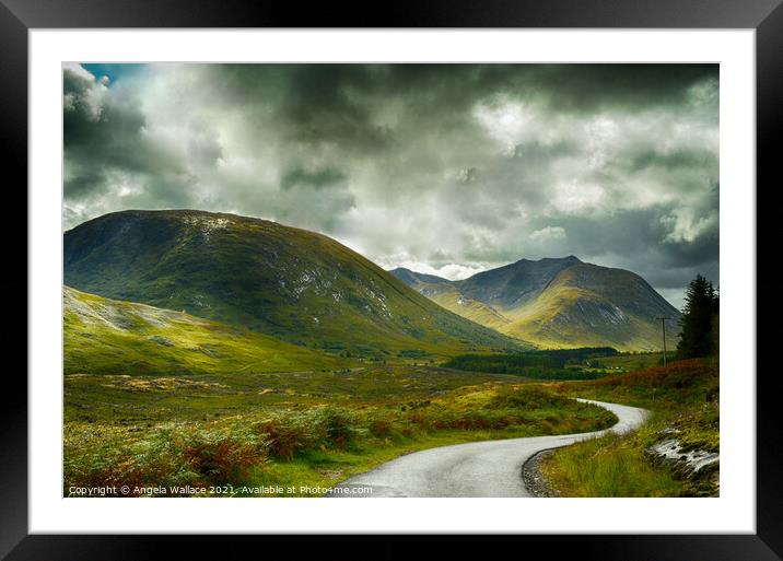 The road to Glen Etive 2 Framed Mounted Print by Angela Wallace