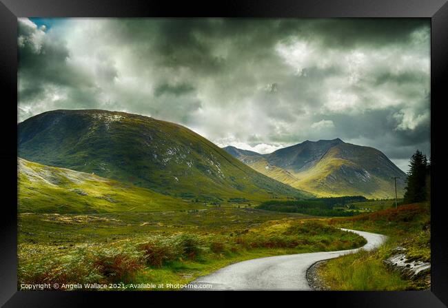 The road to Glen Etive 2 Framed Print by Angela Wallace