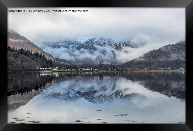 Loch Leven Reflections near Glencoe February Winte Framed Print by Nick Jenkins
