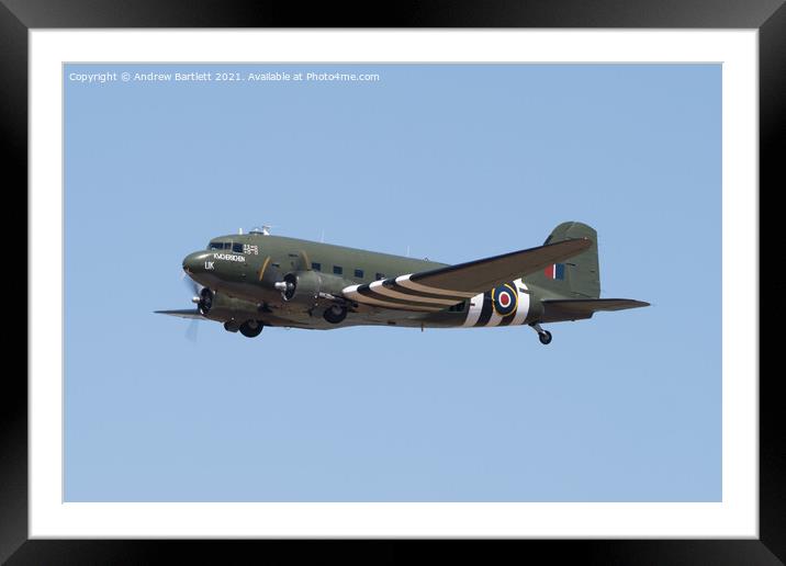 The Battle Of Britain Memorial Flight C-47 Dakota ZA947 Framed Mounted Print by Andrew Bartlett