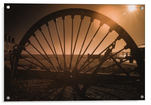 Miners Wheel Seaham Acrylic by Duncan Loraine