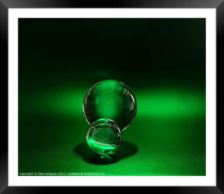 Green Orbits  Framed Mounted Print by Rika Hodgson