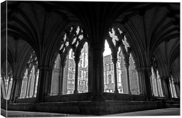 Norwich Cathedral Cloisters Canvas Print by Jane Osborne