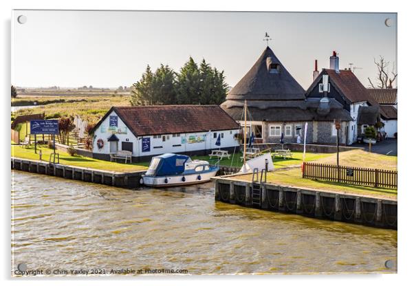 Acle Bridge pub on the Norfolk Broads Acrylic by Chris Yaxley