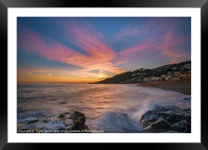 Ventnor Beach Sunset Isle Of Wight Framed Mounted Print by Wight Landscapes