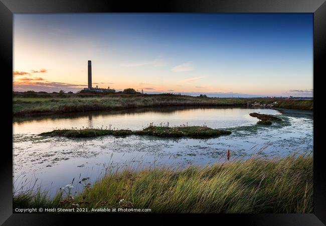 Fawley Power Station at Sunset Framed Print by Heidi Stewart