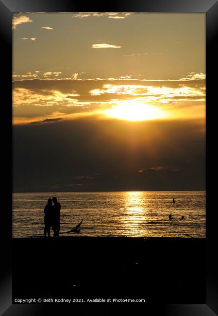 Sunset Couple Framed Print by Beth Rodney
