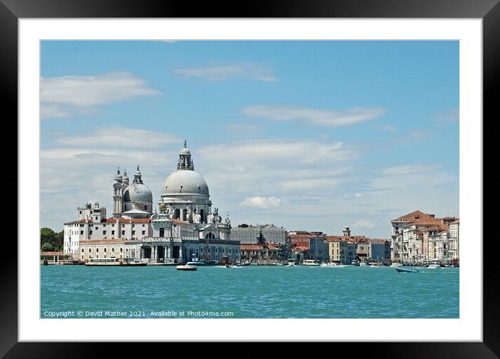 Venice waterfront Framed Mounted Print by David Mather