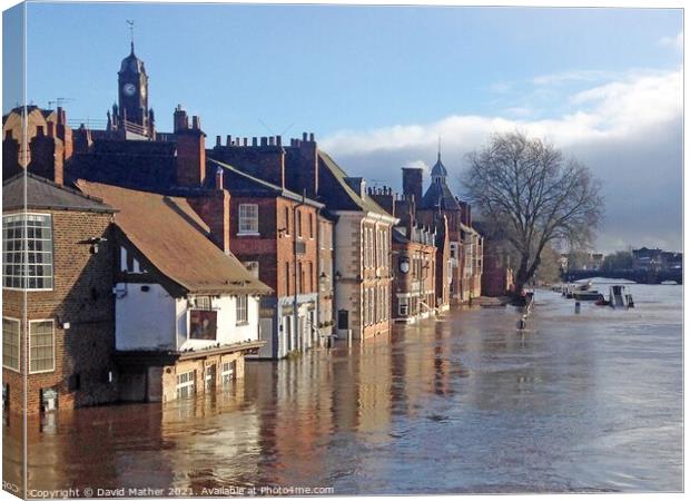 Flooding in York Canvas Print by David Mather