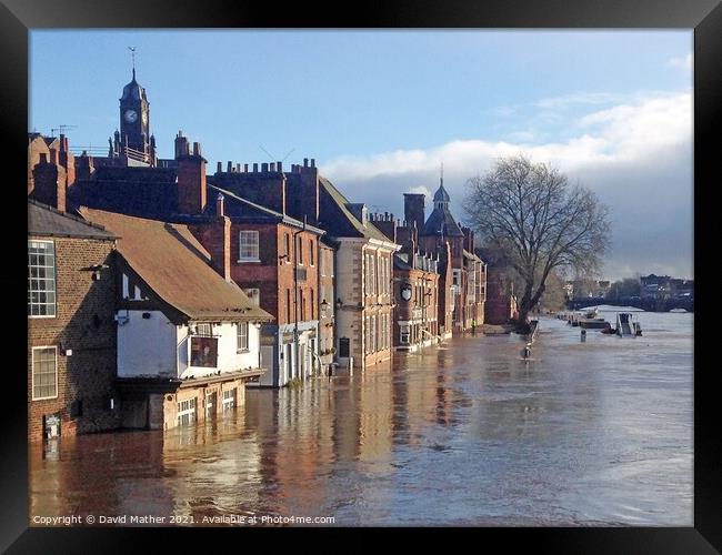 Flooding in York Framed Print by David Mather