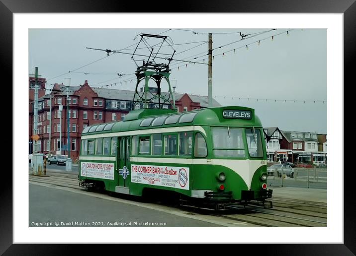 Blackpool tram to Cleveleys Framed Mounted Print by David Mather