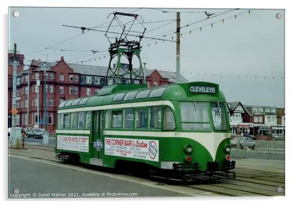 Blackpool tram to Cleveleys Acrylic by David Mather