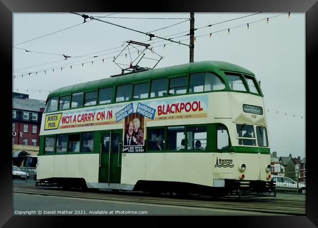 Heritage Blackpool tram Framed Print by David Mather