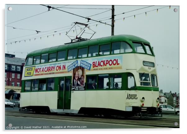 Heritage Blackpool tram Acrylic by David Mather