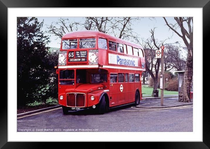 London red bus Framed Mounted Print by David Mather
