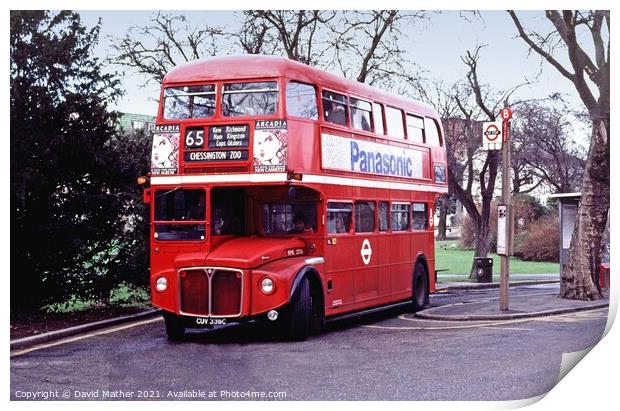 London red bus Print by David Mather