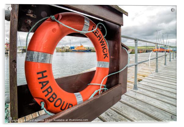 Shetland RNLI Lifeboat Lerwick Shetland Acrylic by Richard Ashbee