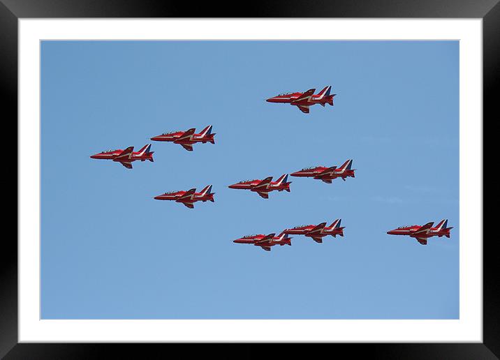 Red Arrows Full Group Framed Mounted Print by Dan Davidson