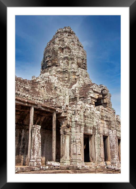 Temple at Angkor Wat Framed Mounted Print by Perry Johnson