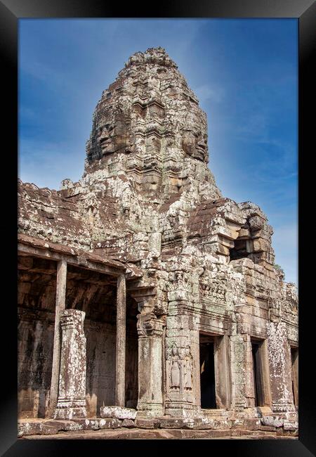 Temple at Angkor Wat Framed Print by Perry Johnson