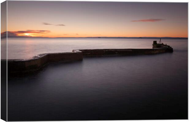 St Monans Breakwater at sunrise. Canvas Print by Tommy Dickson