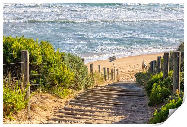 To the beach - Point Lonsdale Print by Laszlo Konya