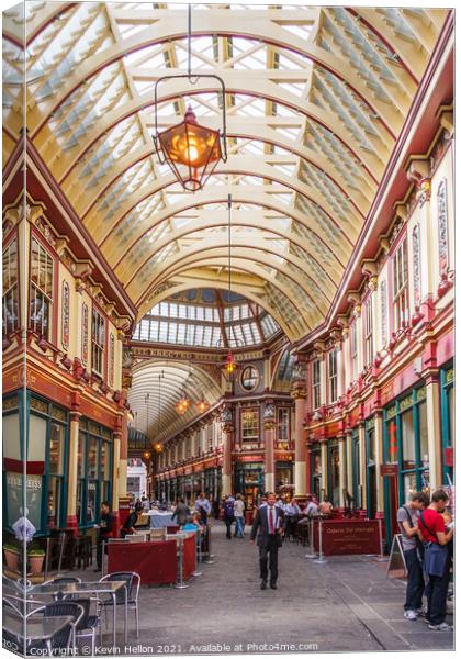 People shopping and walking in Leadenhall Market Canvas Print by Kevin Hellon