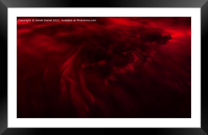 Fiery Cosmic Collision Framed Mounted Print by Derek Daniel
