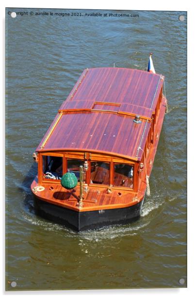 Barge on Vltava Acrylic by aurélie le moigne